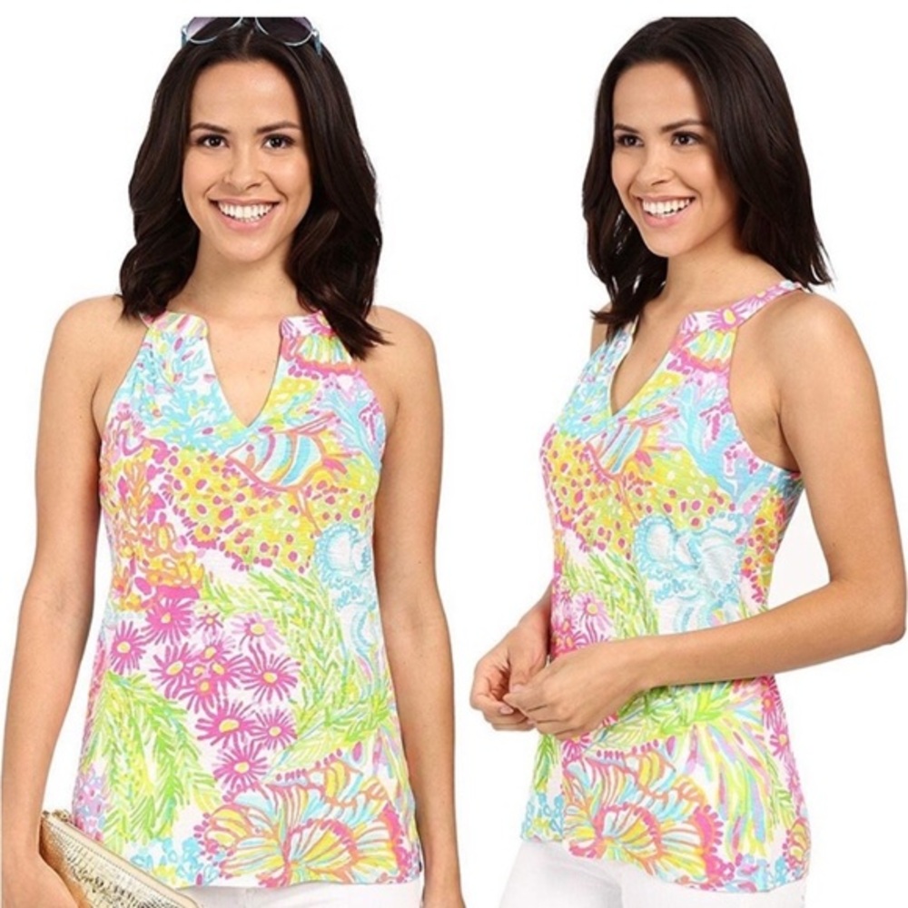 LILLY PULITZER Lovers Coral Arya Tank Top